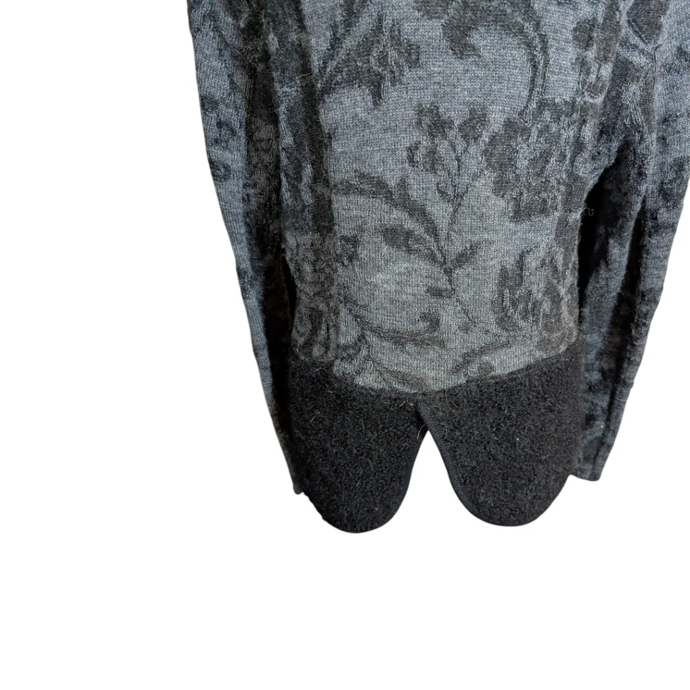Peruvian 100% Alpaca Textured Old Money Gray/Black Textured Cardigan Blazer Sz L
